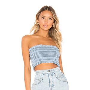 Revolve blue bandeau top